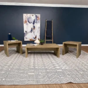 Lynette Rustic Wood Coffee Table Set By Coaster Furniture