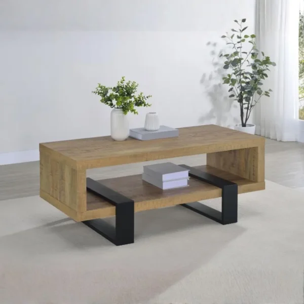 Dinard Wood and Metal Coffee Table By Coaster Furniture - Image 8