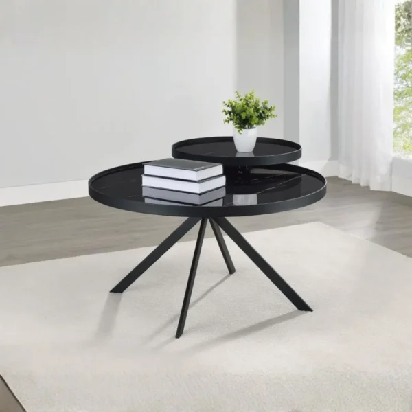 Briggs Round Glass Coffee Table By Coaster Furniture - Image 2