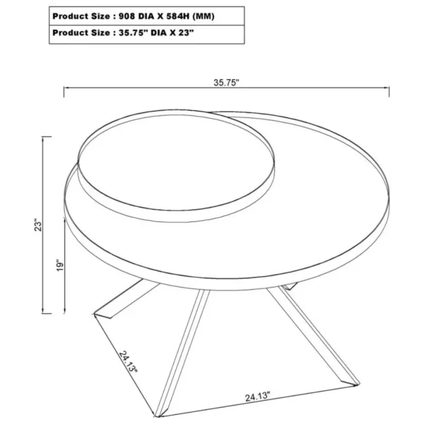 Briggs Round Glass Coffee Table By Coaster Furniture - Image 7