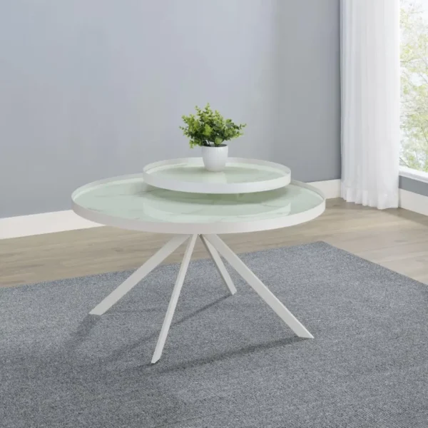 Briggs Round Glass Coffee Table By Coaster Furniture - Image 10