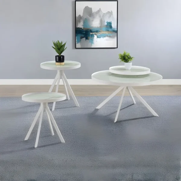 Briggs Tempered Glass Coffee Table Set By Coaster Furniture - Image 13