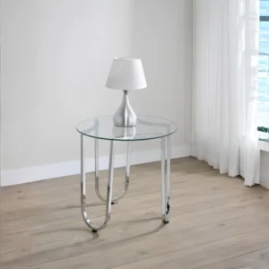 Beller Modern Glass End Table Chrome By Coaster Furniture