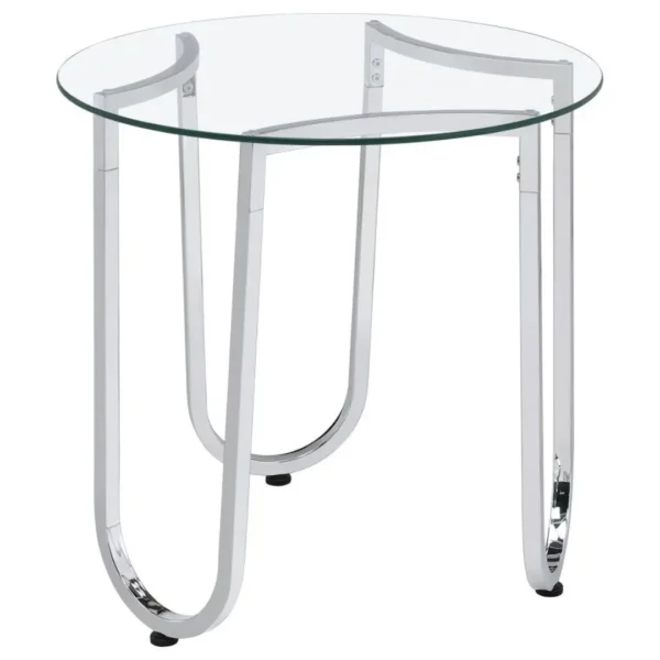 Beller Modern Glass End Table Chrome By Coaster Furniture - Image 3