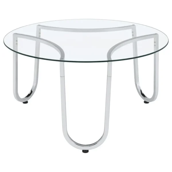 Beller Chrome Glass Coffee Table Set By Coaster Furniture - Image 8