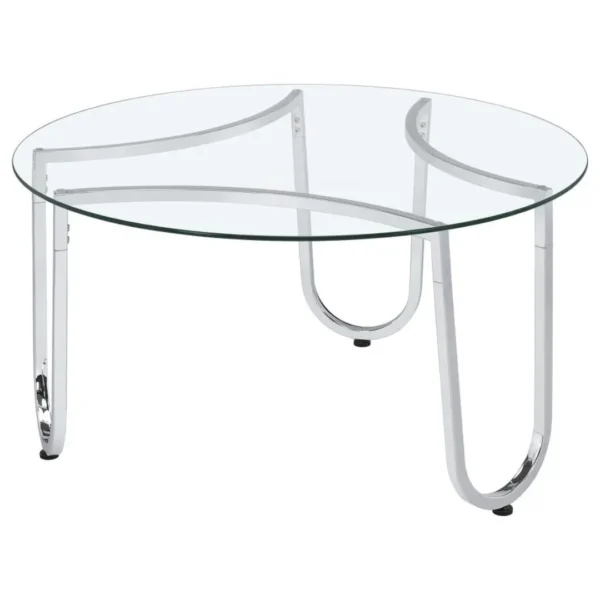 Beller Chrome Glass Coffee Table Set By Coaster Furniture - Image 7