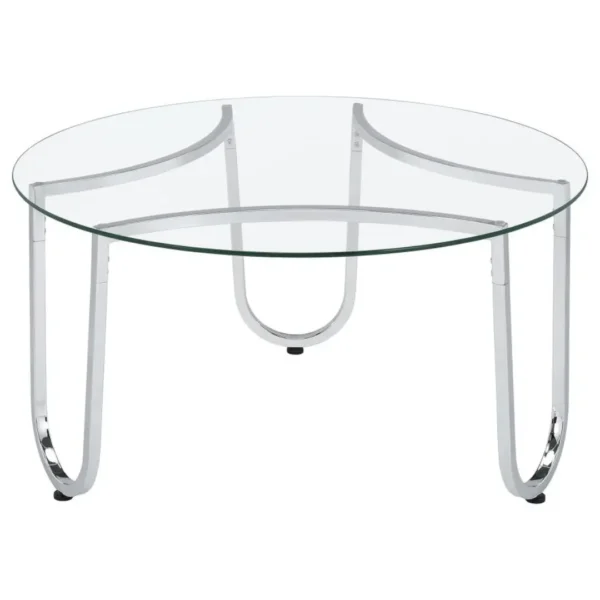 Beller Chrome Glass Coffee Table Set By Coaster Furniture - Image 6
