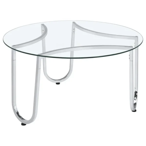 Beller Chrome Glass Coffee Table Set By Coaster Furniture - Image 5