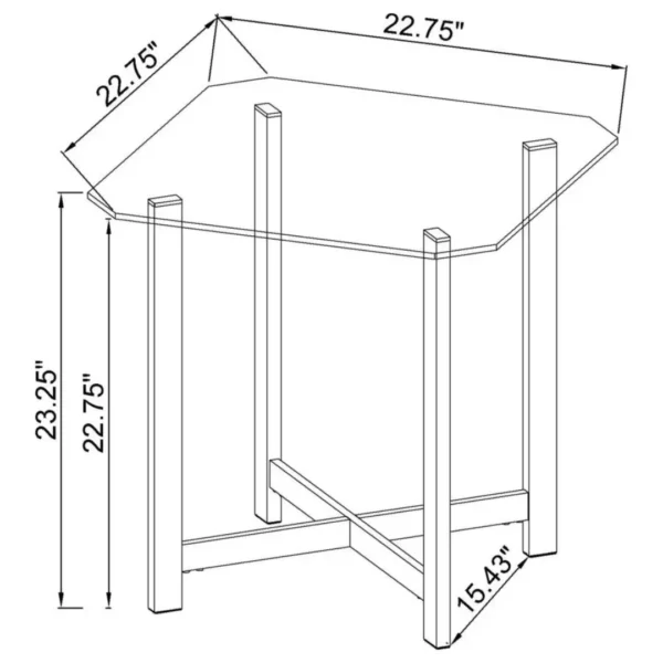 Cronin Metal and Glass Coffee Table set By Coaster Furniture - Image 10