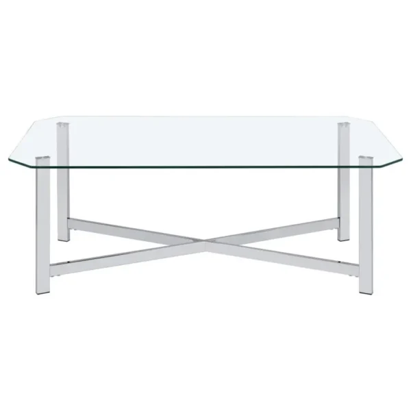 Cronin Chrome Coffee Table with Glass Top By Coaster Furniture - Image 4