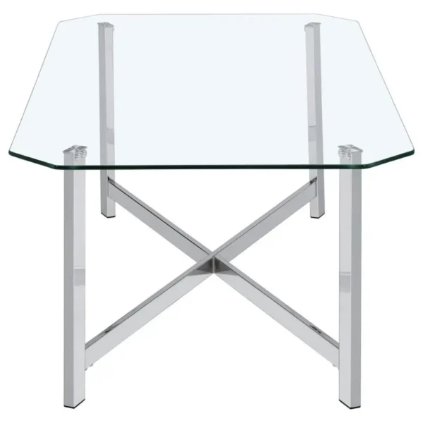 Cronin Chrome Coffee Table with Glass Top By Coaster Furniture - Image 5