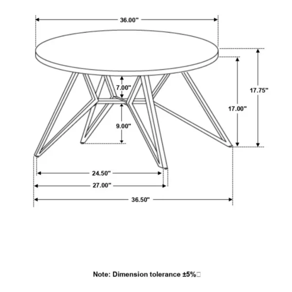 Hadi Round Rustic Coffee Table By Coaster Furniture - Image 5