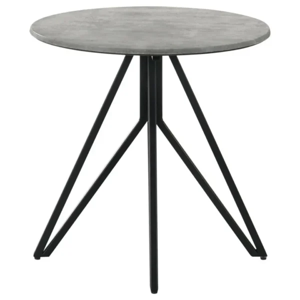 Hadi Round Coffee and End Table Set Cement By Coaster Furniture - Image 5