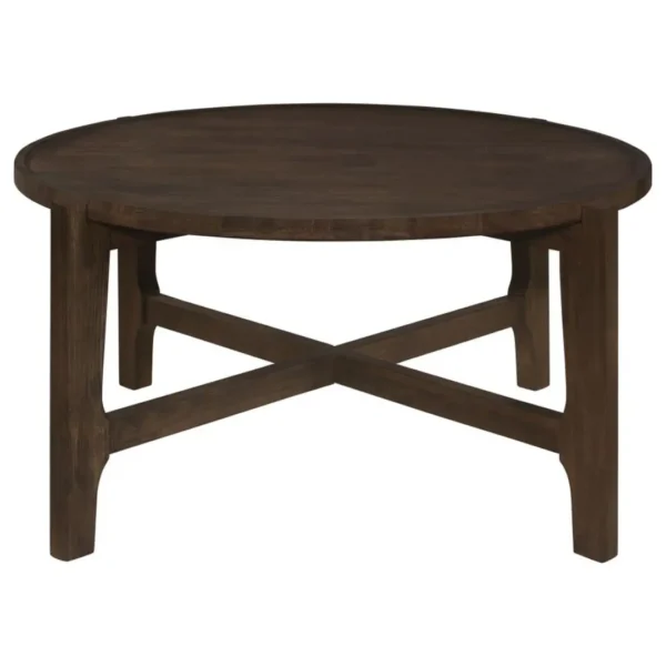 Cota Solid Wood Coffee Table Set Dark Brown By Coaster Furniture - Image 5