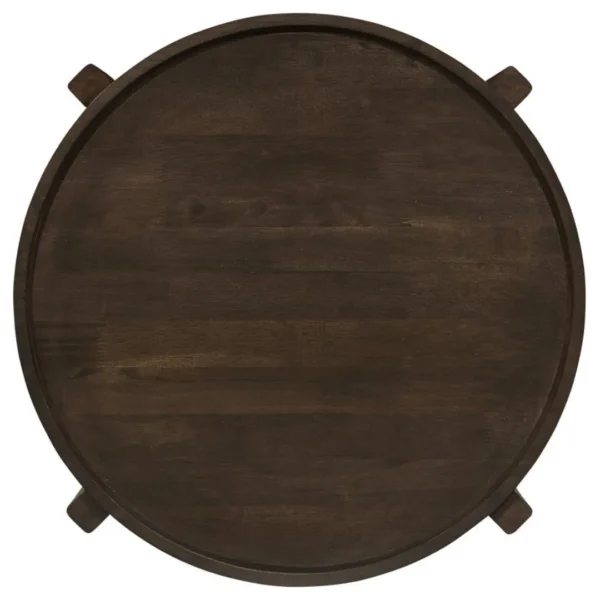 Cota Solid Wood Coffee Table Set Dark Brown By Coaster Furniture - Image 6