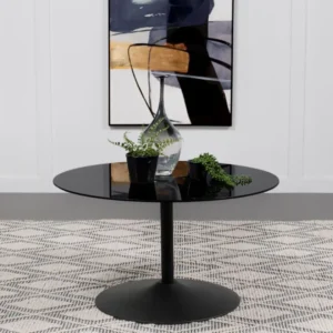 Ganso Black Metal Coffee Table With Tempered Glass Top By Coaster Furniture