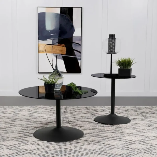 Ganso Black Metal Coffee Table With Tempered Glass Top By Coaster Furniture - Image 5