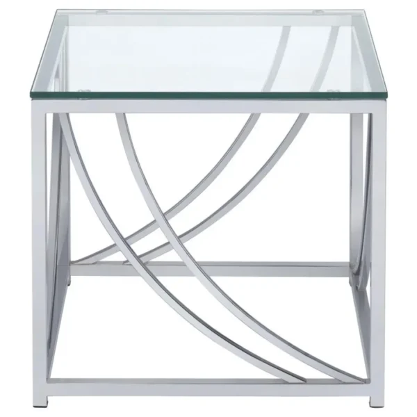 Lille Metal and Glass End Table Chrome By Coaster Furniture - Image 3