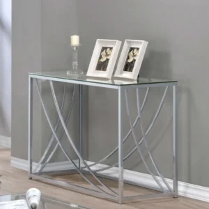 Lille Glass Top Chrome Console Table By Coaster Furniture