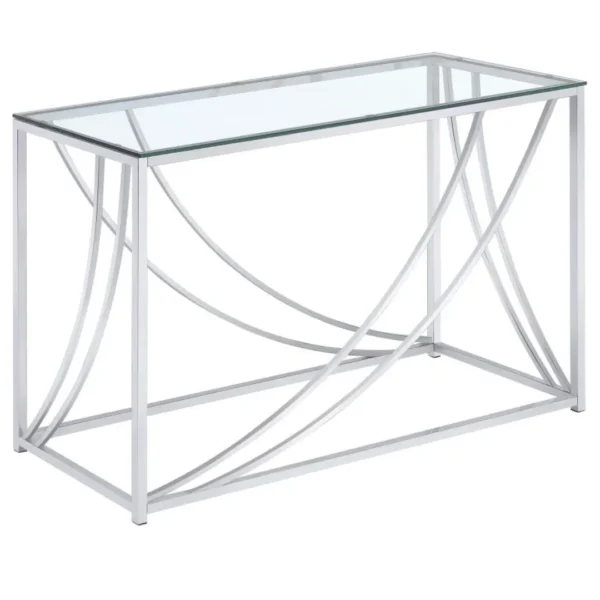 Lille Glass Top Chrome Console Table By Coaster Furniture - Image 4