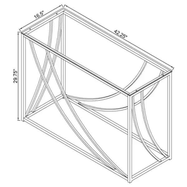 Lille Glass Top Chrome Console Table By Coaster Furniture - Image 5