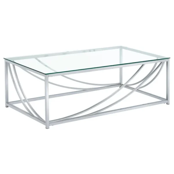 Lille Glass and Metal Coffee Table Chrome By Coaster Furniture - Image 2