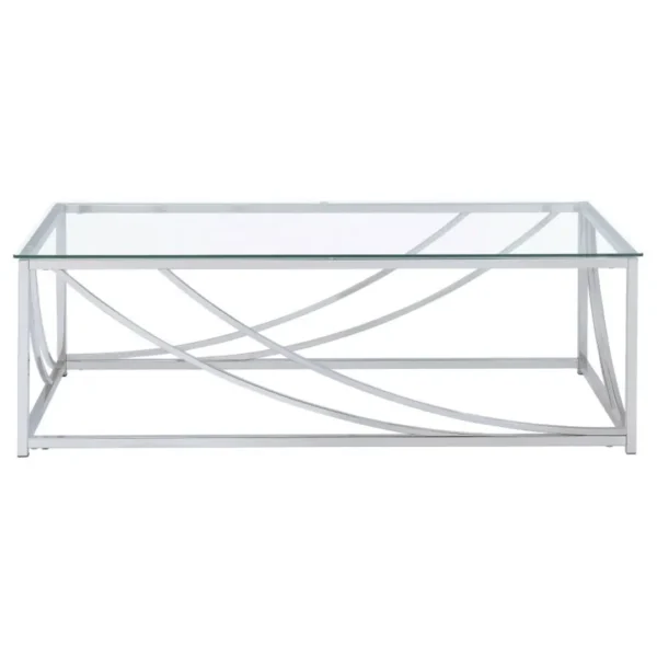 Lille Glass and Metal Coffee Table Chrome By Coaster Furniture - Image 3