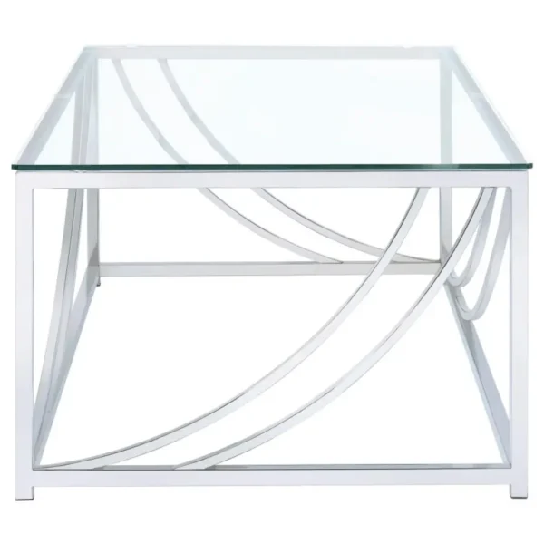 Lille Glass and Metal Coffee Table Chrome By Coaster Furniture - Image 4