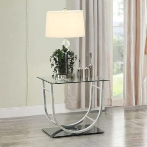 Danville U-Shaped Glass Top End Table By Coaster Furniture