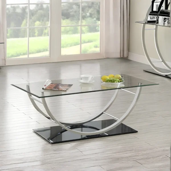 Danville 3-Piece Glass Top Coffee Table Set By Coaster Furniture - Image 3