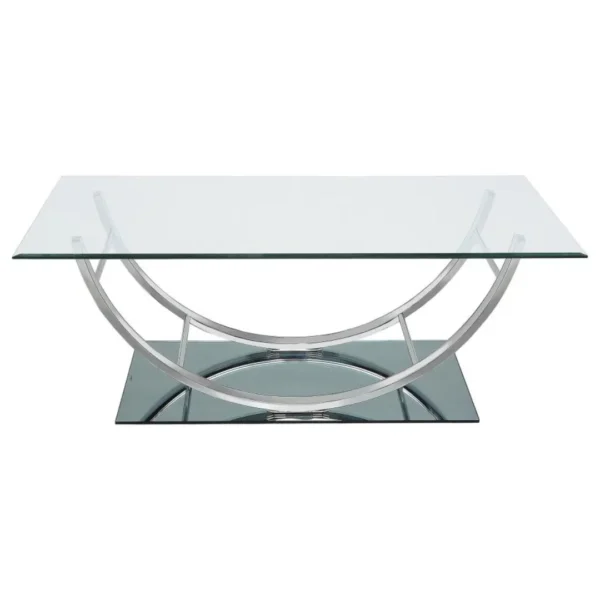 Danville U-Shaped Metal and Glass Coffee Table By Coaster Furniture - Image 3