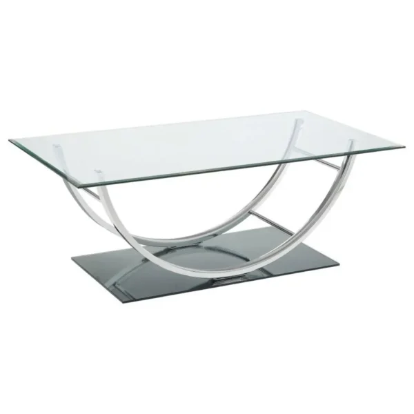 Danville 3-Piece Glass Top Coffee Table Set By Coaster Furniture - Image 4