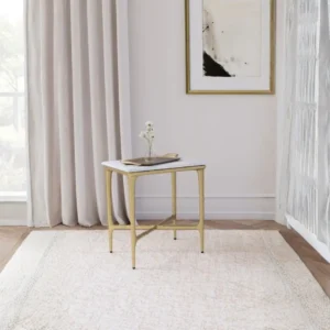 Baldwin Marble Top Side Table White and Gold By Coaster Furniture