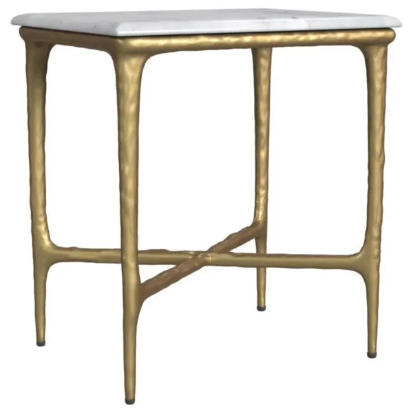 Baldwin Marble Top Side Table White and Gold By Coaster Furniture - Image 2