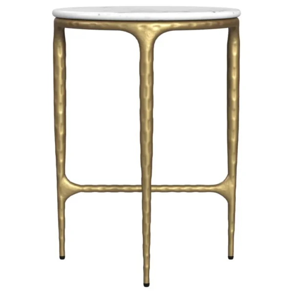 Baldwin Marble Top Side Table White and Gold By Coaster Furniture - Image 3
