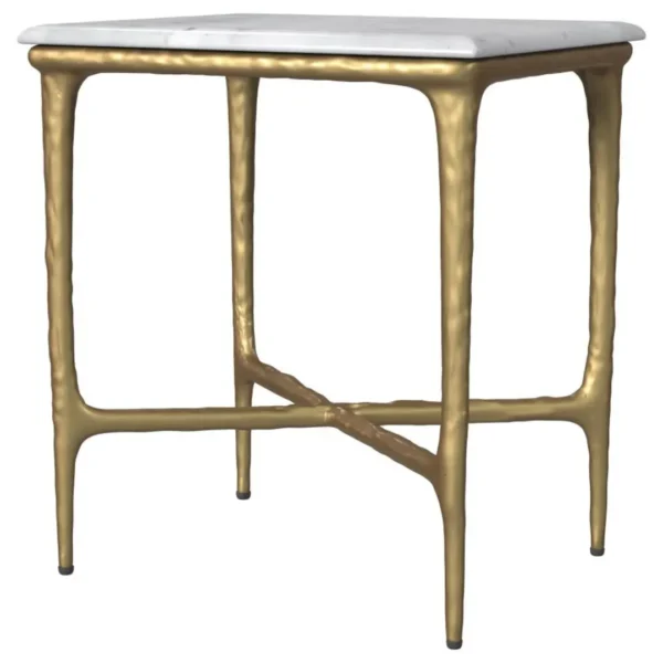 Baldwin Marble Top Side Table White and Gold By Coaster Furniture - Image 4