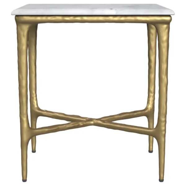 Baldwin Marble Top Side Table White and Gold By Coaster Furniture - Image 5