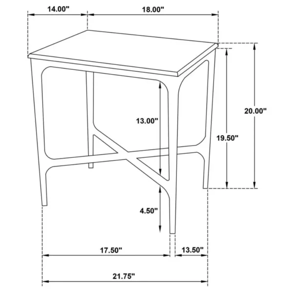 Baldwin Marble Top Side Table White and Gold By Coaster Furniture - Image 7