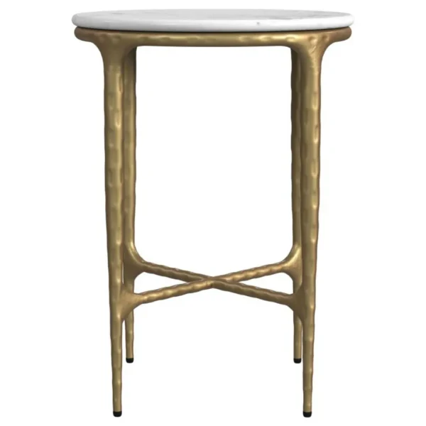 Baldwin Marble Top Side Table White and Gold By Coaster Furniture - Image 11