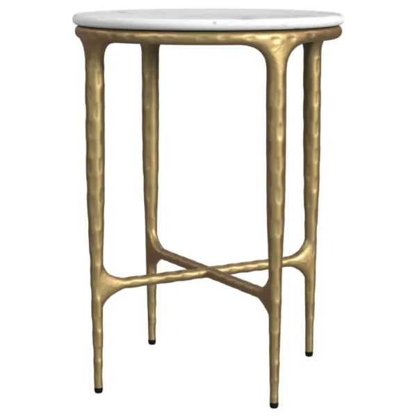 Baldwin Marble Top Side Table White and Gold By Coaster Furniture - Image 12