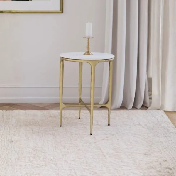 Baldwin Marble Top Side Table White and Gold By Coaster Furniture - Image 13