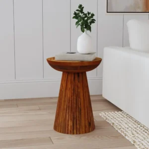 Aureo Round Solid Wood Side Table By Coaster Furniture