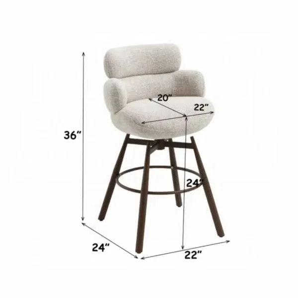 Jena Counter Height Swivel Chair by ACME - Image 2