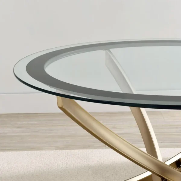 Brooke Coffee Table Set with Glass Top By Coaster Furniture - Image 4