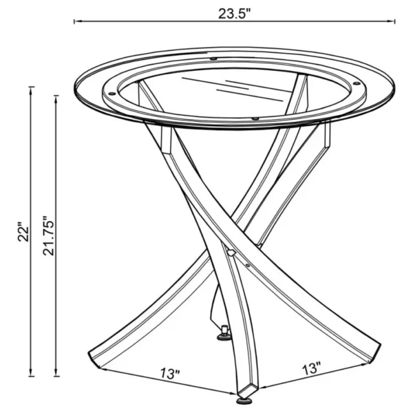 Brooke Coffee Table Set with Glass Top By Coaster Furniture - Image 6