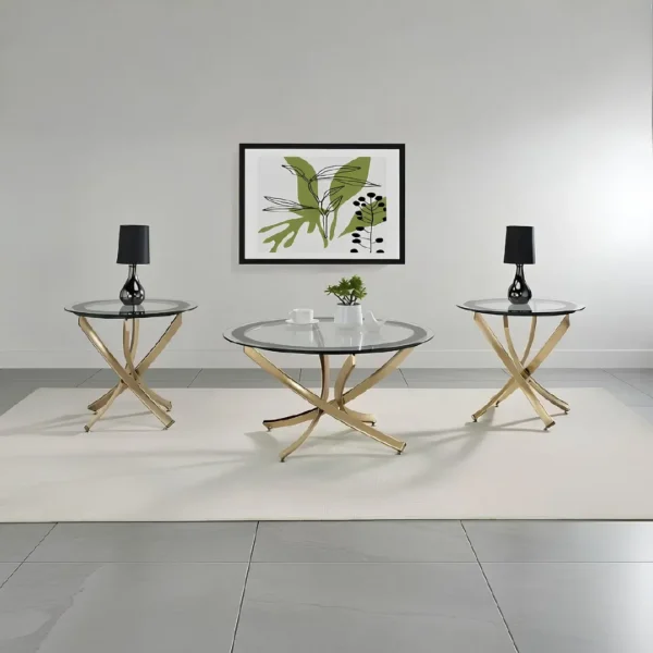 Brooke Glass Top Coffee Table Legs Metal By Coaster Furniture - Image 6