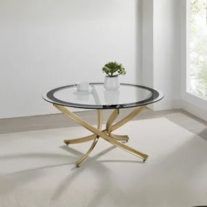 Brooke Glass Top Coffee Table Legs Metal By Coaster Furniture