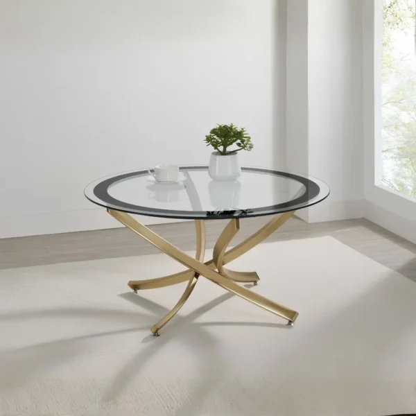 Brooke Coffee Table Set with Glass Top By Coaster Furniture - Image 2