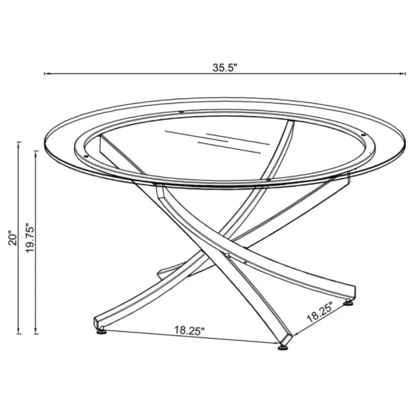 Brooke Coffee Table Set with Glass Top By Coaster Furniture - Image 5