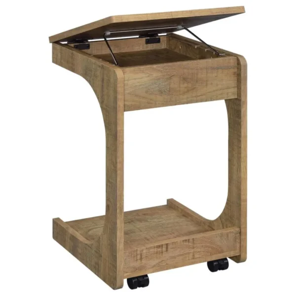 Ralston C-Shaped Lift-Top Rustic Sofa Table By Coaster Furniture - Image 4